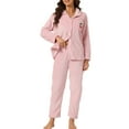 thumbnail image 1 of INSPIRE CHIC Women's Pajama Sets Sleepwear Button Down Soft Night Suit Lounge Sets M Light Pink, 1 of 6