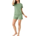 thumbnail image 1 of INSPIRE CHIC Women's Pajama Sets Sleepwear Cute Polka Dots Short Sleeve Nightwear Green X-Small, 1 of 7