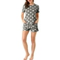 thumbnail image 1 of INSPIRE CHIC Women's Pajama Sets Sleepwear Cute Polka Dots Short Sleeve Nightwear Gray Medium, 1 of 7