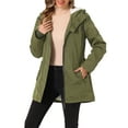 thumbnail image 1 of INSPIRE CHIC Women's Parka Coat Tie Waist Pockets Long Sleeve Faux Fur Hooded Jackets S Army Green, 1 of 6