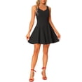 thumbnail image 1 of INSPIRE CHIC Women's Party Sleeveless Sweetheart Neck Fit and Fla Swing Cocktail Dress XL Black, 1 of 6