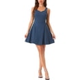 thumbnail image 1 of INSPIRE CHIC Women's Party Sleeveless Sweetheart Neck Fit and Fla Swing Cocktail Dress XL Dark Blue, 1 of 6