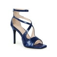 thumbnail image 1 of BLISSFUL STEP Women's Patent Leather Ankle Strap Stiletto Heels Sandals Navy Blue 6, 1 of 8