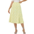 thumbnail image 1 of Allegra K Women's Peasant Elastic Waist A-Line Printed Midi Skirt, 1 of 6
