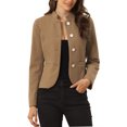 thumbnail image 1 of INSPIRE CHIC Women's Peplum Cropped Woolen Jacket Coat XL Brown, 1 of 6