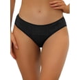 thumbnail image 1 of FAB CURVES Women's Period Underwear Mid-Rised Hipster Panties, Available in Plus Size XL Black, 1 of 4