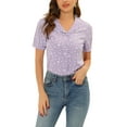 thumbnail image 1 of Allegra K Women's Peter Pan Collar Semi Sheer Tops Button Front Floral Shirt, 1 of 5
