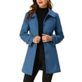 thumbnail image 1 of INSPIRE CHIC Women's Coats Peter Pan Collar Single Breasted Button Front Outwear Winter Coats XS Marine Blue, 1 of 7