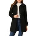 thumbnail image 1 of INSPIRE CHIC Women's Coats Peter Pan Collar Single Breasted Button Front Outwear Winter Coats XL Black, 1 of 6