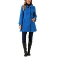 thumbnail image 1 of INSPIRE CHIC Women's Coats Peter Pan Collar Single Breasted Button Front Outwear Winter Coats XL Royal Blue, 1 of 6