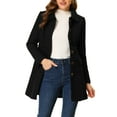 thumbnail image 1 of INSPIRE CHIC Women's Peter Pan Collar Single Breasted Mid Length Overcoat, 1 of 6