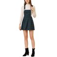 thumbnail image 1 of INSPIRE CHIC Women's Pinafore Overall Dress Checks Adjustable Strap Suspender Skirt S Green Black, 1 of 7