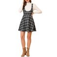 thumbnail image 1 of Allegra K Women's Pinafore Tartan Checks Braces A-Line Suspender Skirt, 1 of 6