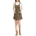 thumbnail image 1 of Allegra K Women's Plaid Button Decor A-Line Pinafore Overall Dress, 1 of 6