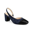 thumbnail image 1 of BLISSFUL STEP Women's Plaid Cap Toe Slingback Block Heel Pumps, 1 of 7