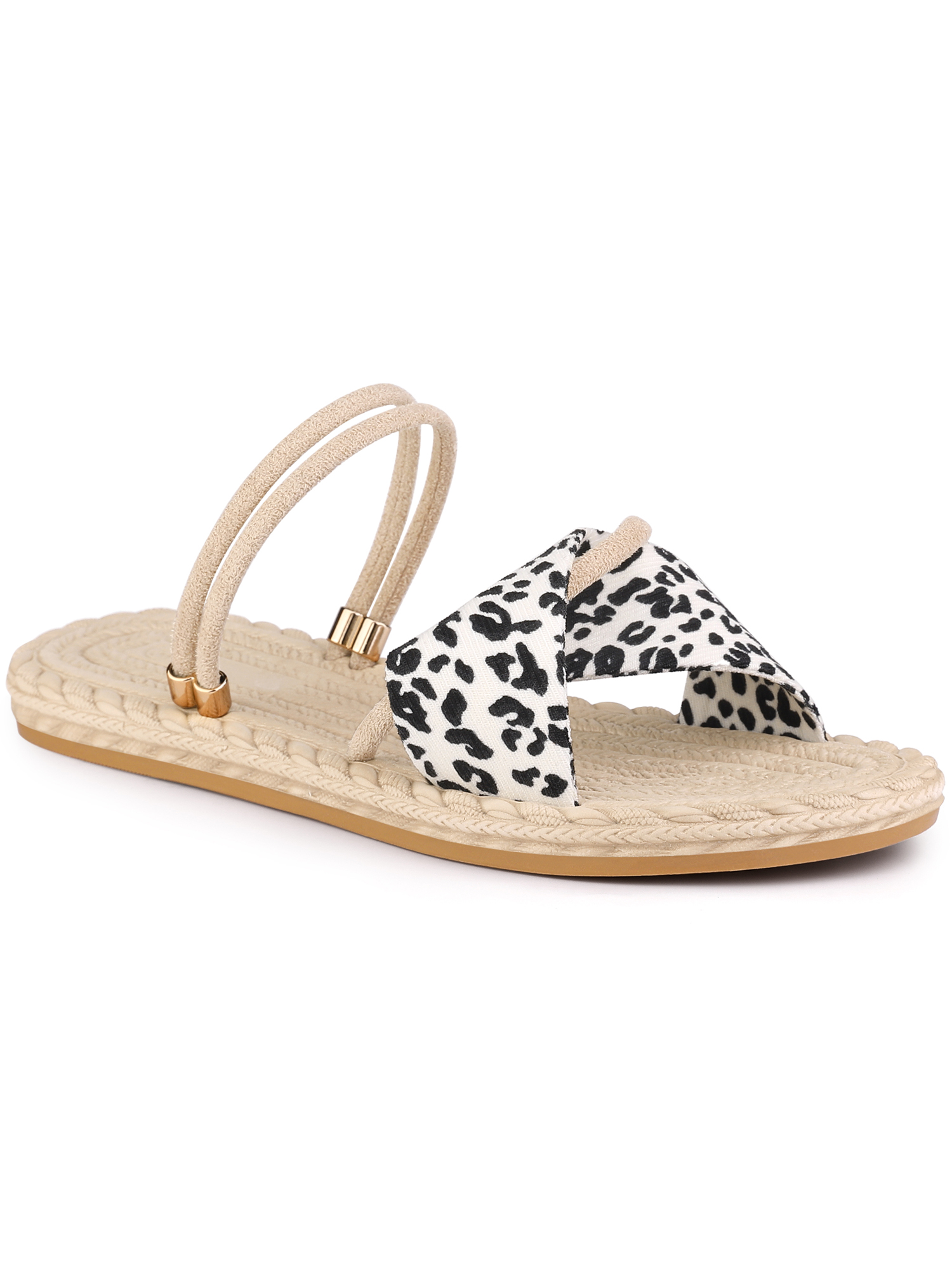 Plaid Sandals with Beige Straps Ins Plaid Stone Pattern Sandals Summer Peep Toe Block Heels  main image 3