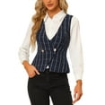 thumbnail image 1 of INSPIRE CHIC Women's Plaid Double Breasted Sleeveless Tweed Vest Waistcoat, 1 of 6