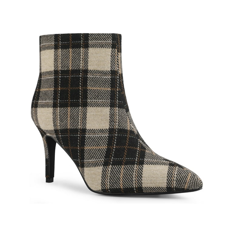 Tartan heeled boots cheap