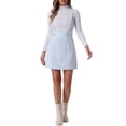 thumbnail image 1 of INSPIRE CHIC Women's Plaid Tweed Adjustable Straps Zip Bodycon Mini Suspender Skirt XL Light Blue, 1 of 5