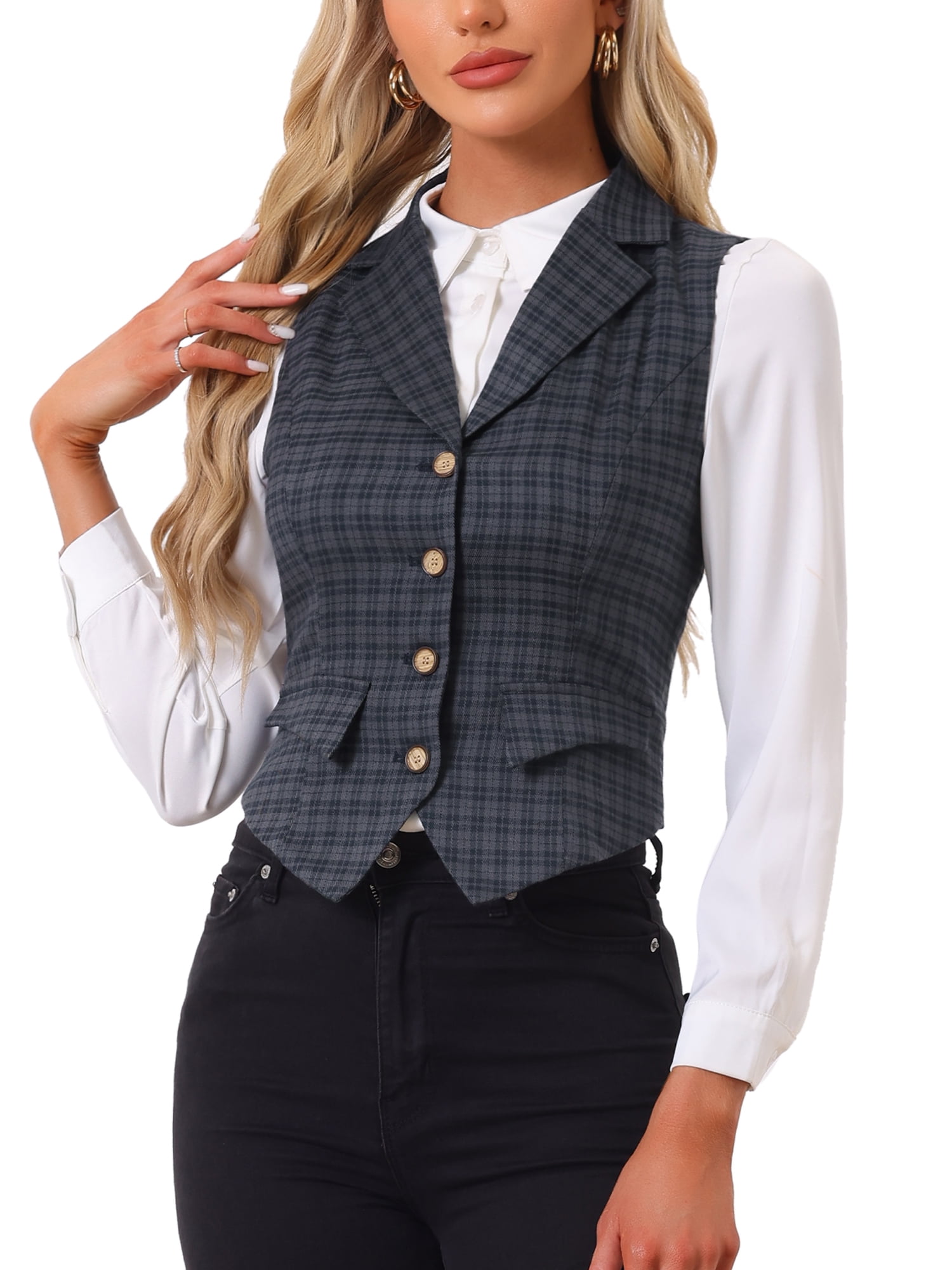 Womens Stripe Vests Elegant OL Waistcoat Suit Vest Halter Neck V