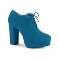 thumbnail image 1 of BLISSFUL STEP Women's Platform Block Heel Lace Up Booties Sea Blue 6, 1 of 7