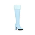 thumbnail image 1 of BLISSFUL STEP Women's Boots Faux Fur Platform Over The Knee Chunky Heel Round Toe Zipper Winter Boots Sky Blue 7, 1 of 8