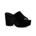 thumbnail image 1 of INSPIRE CHIC Women's Platform Slides Chunky Heel Sandals Black 5.5, 1 of 8