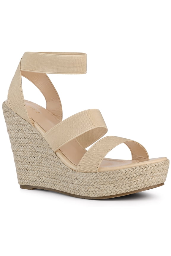 Women's Platform Slingback Ankle Strap Espadrille Wedges Heel Sandals