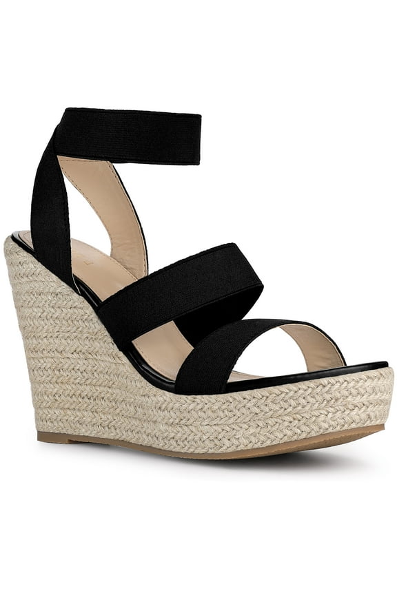 Women's Platform Slingback Ankle Strap Espadrille Wedges Heel Sandals