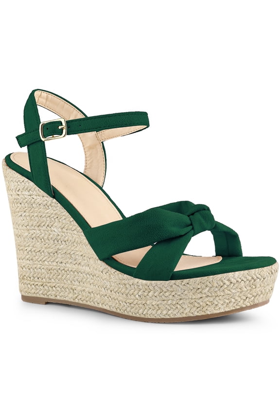 Women's Platform Slingback Espadrille Wedge Heel Sandals