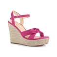 thumbnail image 1 of BLISSFUL STEP Women's Platform Slingback Espadrille Wedge Heel Sandals, 1 of 6