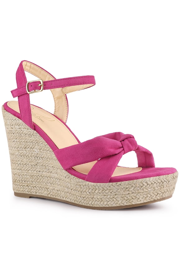 Women's Platform Slingback Espadrille Wedge Heel Sandals