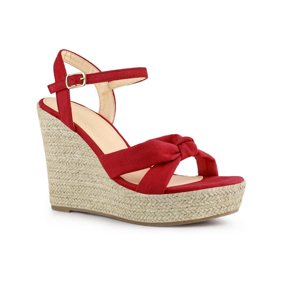 BLISSFUL STEP Women's Platform Slingback Espadrille Wedge Heel Sandals