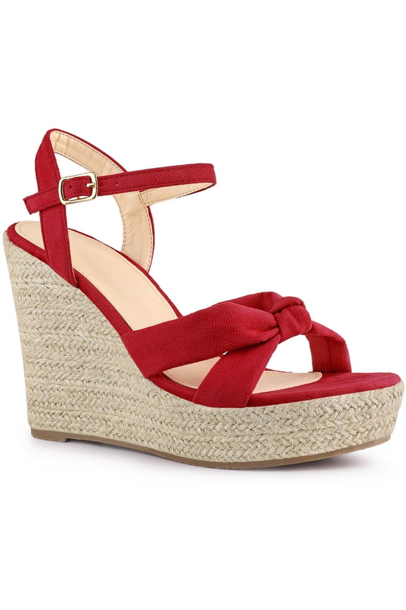 Women's Platform Slingback Espadrille Wedge Heel Sandals