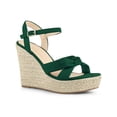 thumbnail image 1 of BLISSFUL STEP Women's Platform Slingback Espadrille Wedge Heel Sandals, 1 of 7