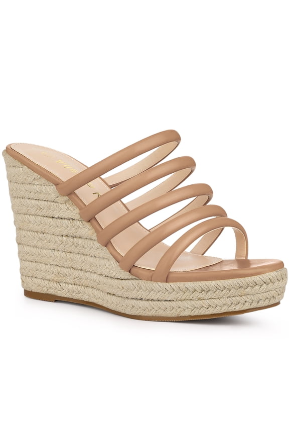 Women's Platform Strappy Slip on Espadrille Wedges Sandals