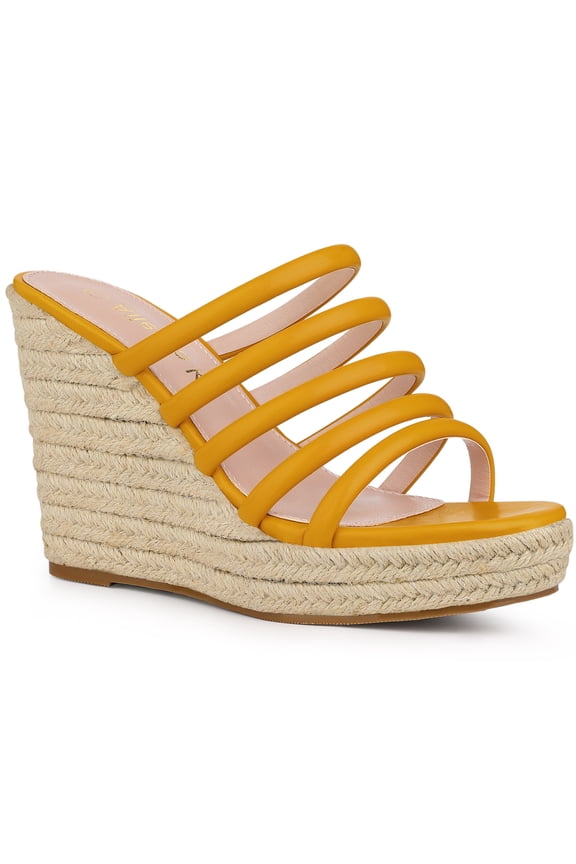 Women's Platform Strappy Slip on Espadrille Wedges Sandals
