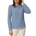 thumbnail image 1 of INSPIRE CHIC Women's Pleated Mock Neck Pearl Decor Elegant Work Blouse Top, 1 of 5