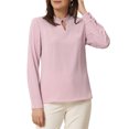 thumbnail image 1 of INSPIRE CHIC Women's Pleated Mock Neck Pearl Decor Elegant Work Blouse Top, 1 of 5