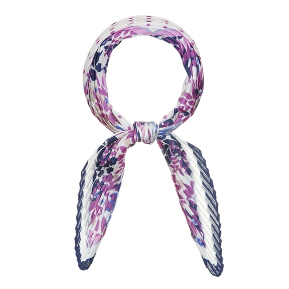 INSPIRE CHIC Women's Pleated Polka Dots Floral Rhombus Scarf Neck Scarves Neckerchief Purple