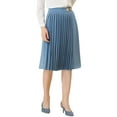 thumbnail image 1 of Allegra K Women's Pleated Retro Midi High Waist Skirt, 1 of 5