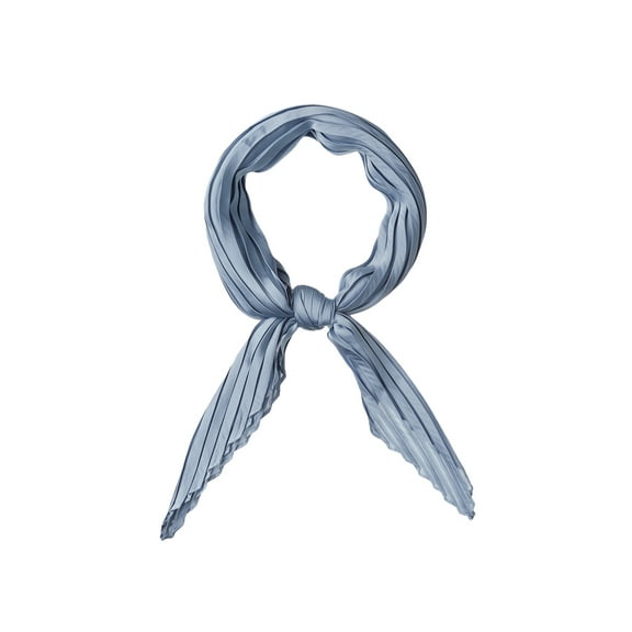 INSPIRE CHIC Women's Pleated Rhombus Head Scarf Solid Color Wraps Scarves Neckerchief Bandana Blue 40.94x16.54"(L*W)