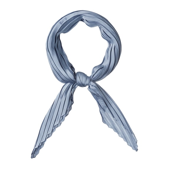 INSPIRE CHIC Women's Halloween Pleated Rhombus Head Scarf Solid Color Wraps Scarves Neckerchief Bandana Blue 40.94x16.54"(L*W)