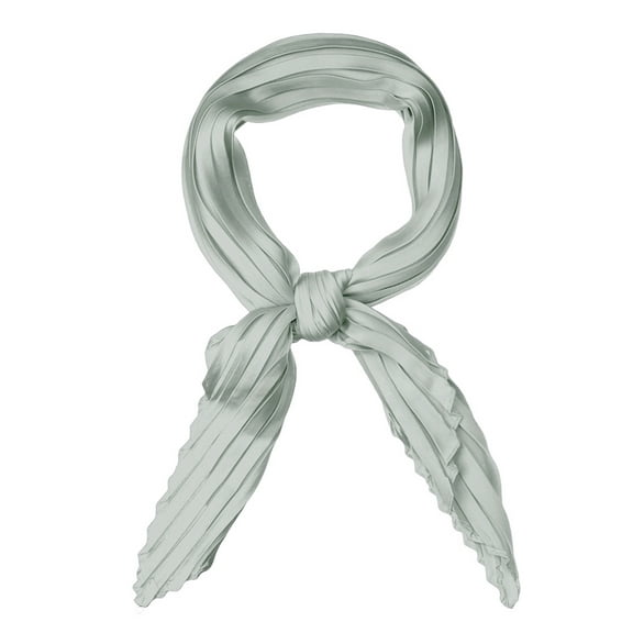 INSPIRE CHIC Women's Pleated Rhombus Head Scarf Solid Color Wraps Scarves Neckerchief Bandana Gray 40.94x16.54"(L*W)