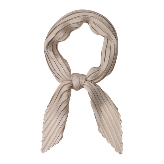 INSPIRE CHIC Women's Pleated Rhombus Head Scarf Solid Color Wraps Scarves Neckerchief Bandana Khaki 40.94x16.54"(L*W)