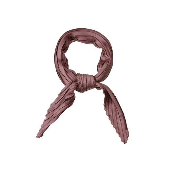 INSPIRE CHIC Women's Pleated Rhombus Head Scarf Solid Color Wraps Scarves Neckerchief Bandana Dusty Pink 40.94x16.54"(L*W)