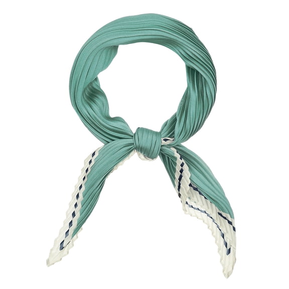 INSPIRE CHIC Women's Pleated Rhombus Solid Scarf Scarves Head Ribbon Bandana Teal