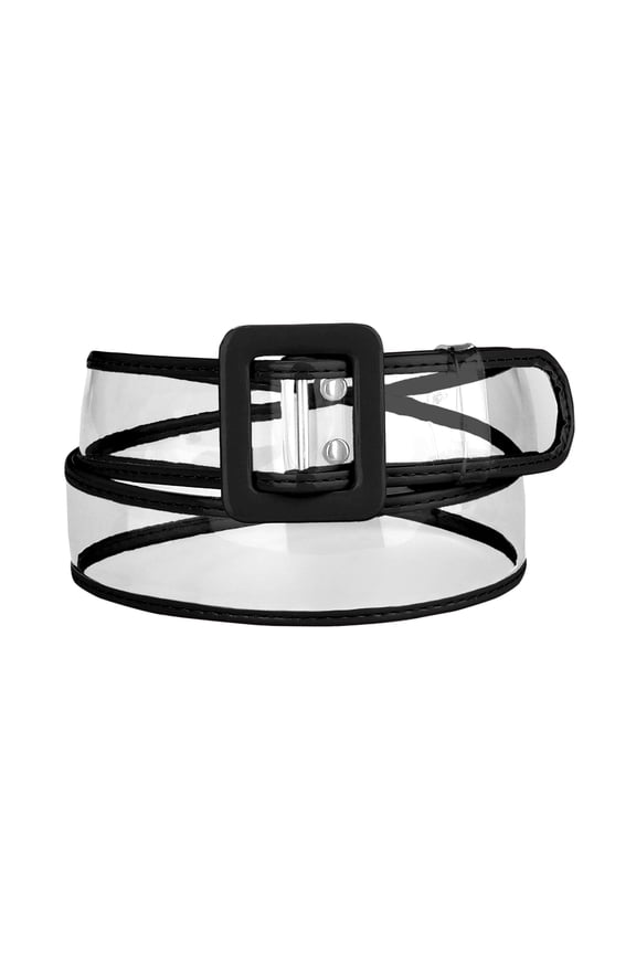 Women's Clear Waist Belts, Plus Size Skinny Belt Waistband for Jeans Dresses Coats Up to 95cm/37.4" Black