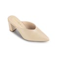 thumbnail image 1 of BLISSFUL STEP Women's Pointed Toe Chunky Slides Mules, 1 of 8