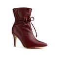 thumbnail image 1 of BLISSFUL STEP Women's Pointed Toe Drawstring Pull on Stiletto Heel Ankle Boots, 1 of 8